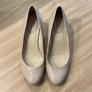 Calvin Klein wedged nude heels